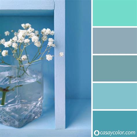 Paleta de colores azules pastel para interiores