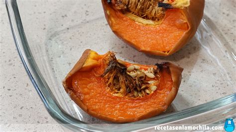 calabaza asada entera en horno