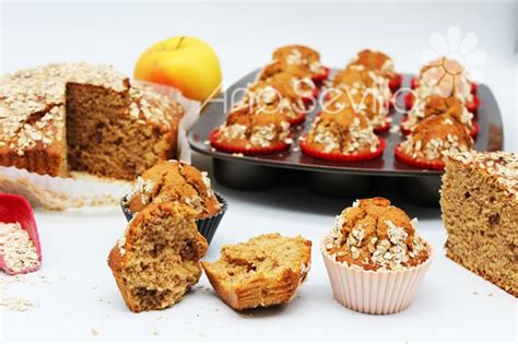 Magdalenas integrales con avena y fruta