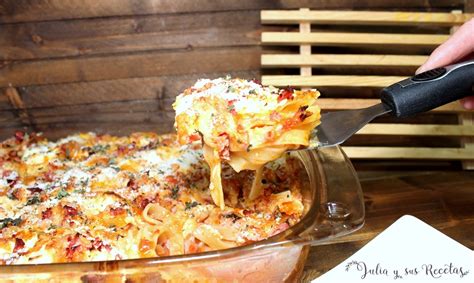 Nidos de pasta al horno gratinados