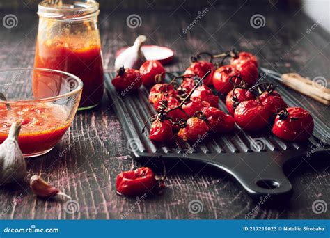 Tomates cherry asados para salsa