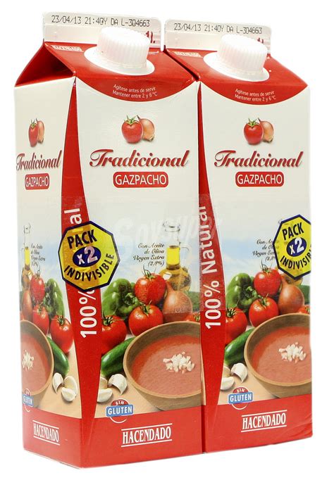 Pack de tres bricks de gazpacho Hacendado