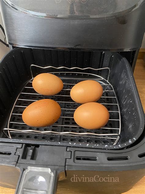 Huevos cocidos en freidora de aire