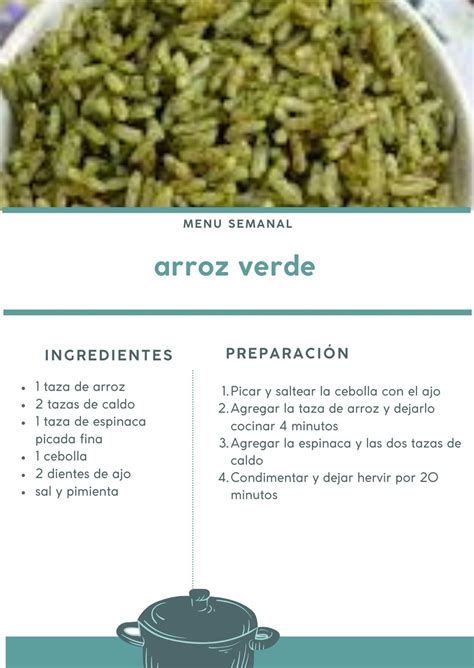 Ingredientes para arroz verde
