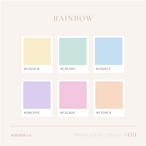 Ejemplo de paleta de 8 colores pastel con códigos HEX