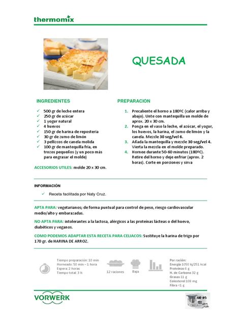 Ingredientes para quesada