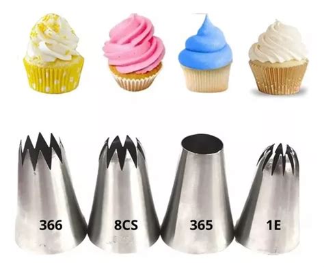 Boquillas de repostería de diferentes materiales (acero inoxidable, plástico, metal niquelado)