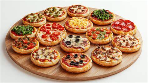 Mini pizzas con diferentes toppings