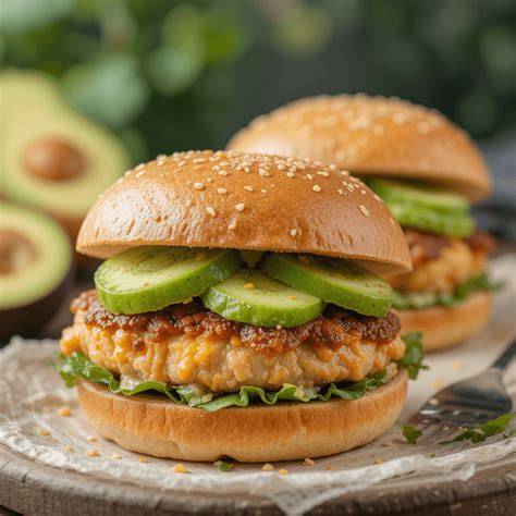 Hamburguesa de pollo con aguacate