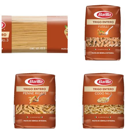 Variedad de pastas integrales