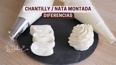 Diferencias entre crema chantilly y nata montada