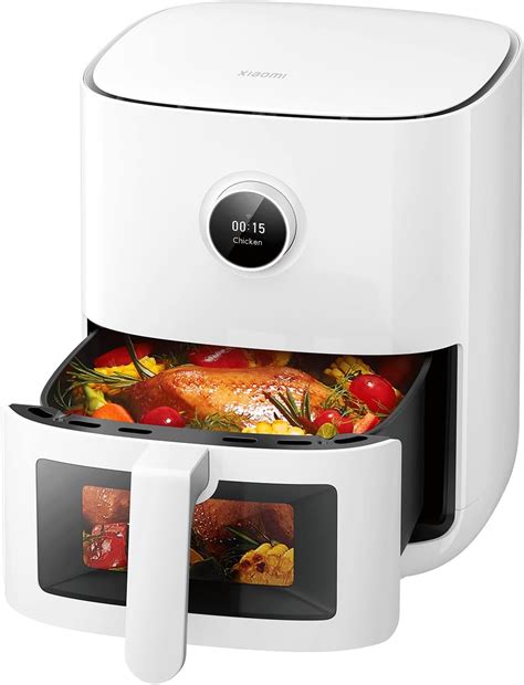 Panel de control OLED de la Xiaomi Smart Air Fryer Pro con opciones de recetas