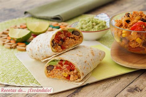 Mezcla de pollo, frijoles y verduras para el relleno