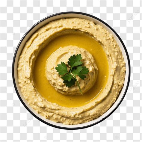Plato de hummus con hierbas frescas y aceite de oliva