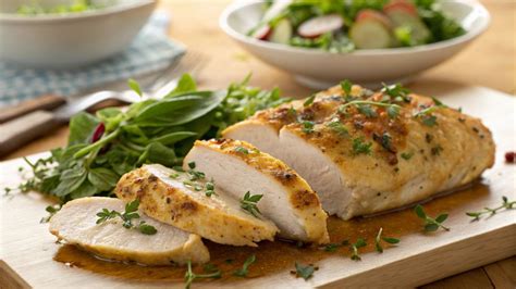 Pechuga de pollo sellada con hierbas aromáticas