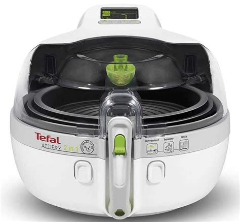 Diagrama de la freidora de aire Tefal Actifry 2 en 1 mostrando los dos niveles de cocción