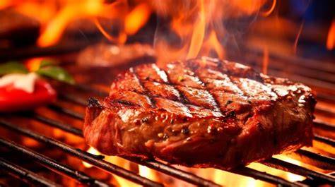 Chuletón de res en la parrilla