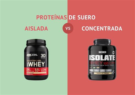 Comparativa entre proteína de suero concentrada y aislada