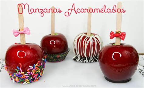 Manzanas de caramelo decoradas con toppings
