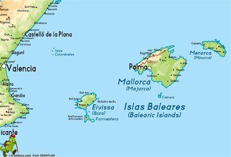 Mapa de Mallorca con la ubicación de los restaurantes de paella