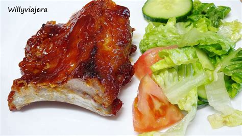 Plato de costillas estilo Foster servido