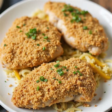 Empanado de pollo con pan rallado y hierbas provenzales