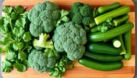 Tabla de nutrientes en verduras de hoja verde