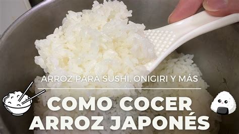 Pasos para lavar y cocer arroz para onigiri