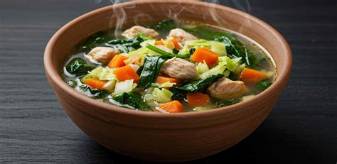 Sopa keto de pollo y verduras