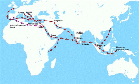 Mapa de las rutas comerciales de especias en Europa que influenciaron la cocina austriaca