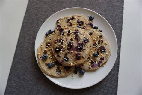 Tortitas veganas proteicas con arándanos