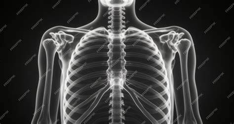 Radiografía de un torso humano, mostrando la estructura ósea