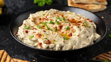 Baba Ghanoush con pan de pita