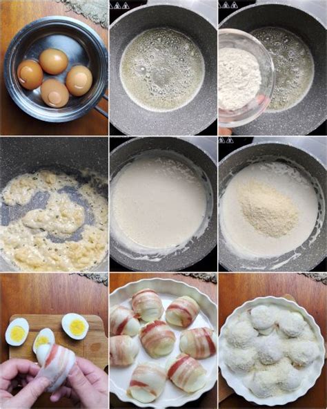 Formando los huevos con bechamel