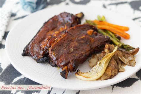 Ingredientes para churrasco de ternera con salsa barbacoa