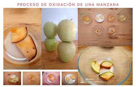 Proceso de oxidación de una fruta cortada