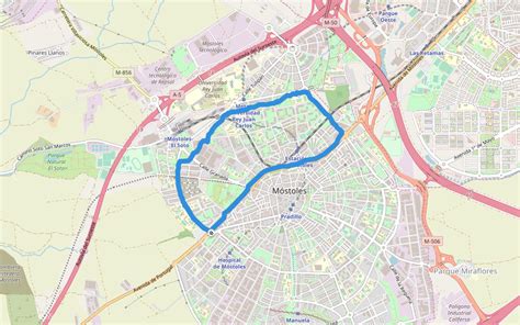 Mapa de Móstoles con el Parque Finca Liana destacado