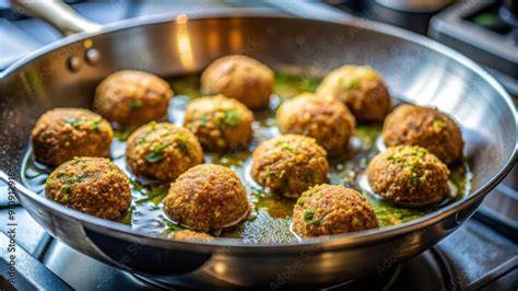 Falafel friéndose en aceite