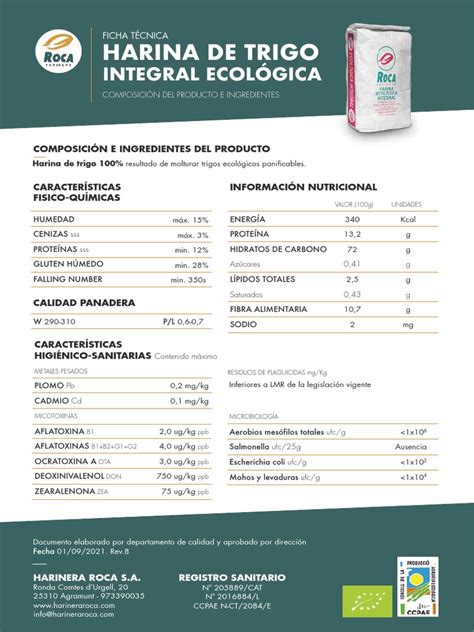 Composición de la harina de trigo