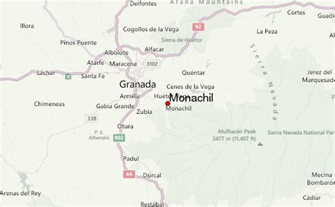Mapa de Monachil y alrededores