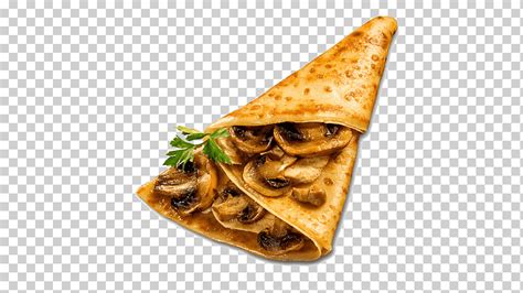 Crepe doblada con relleno de setas