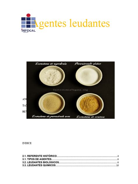 Tabla comparativa de agentes leudantes
