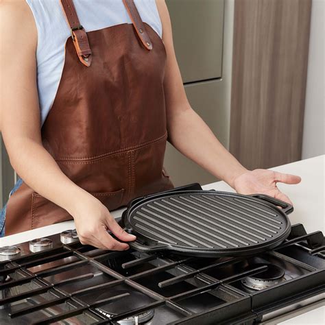 Plancha de asar redonda en uso