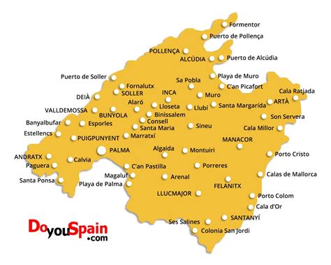 Mapa de Mallorca con indicación de la procedencia de la sobrasada