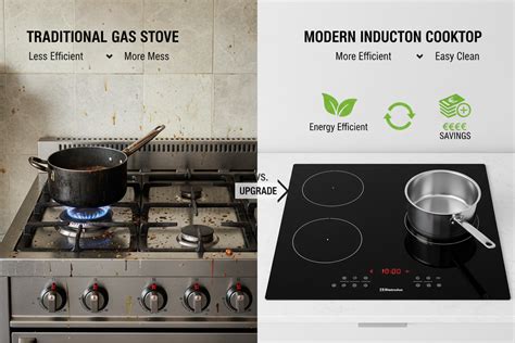 comparativa visual cocina gas vs inducción