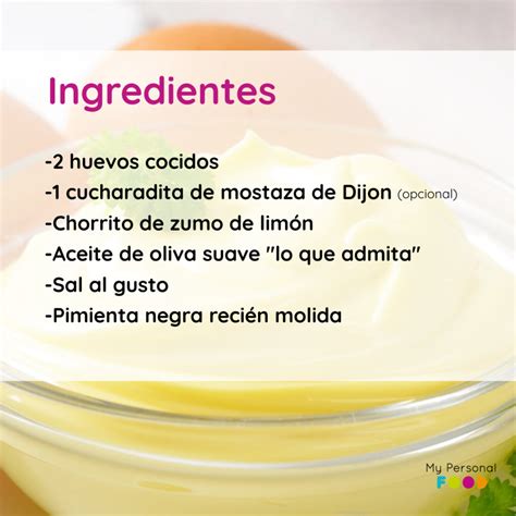 Ingredientes para mayonesa casera
