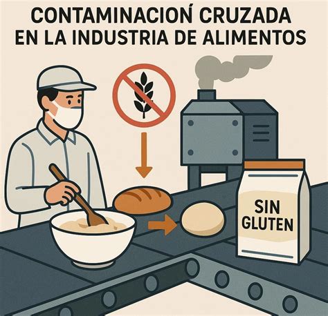 Diagrama explicando la contaminación cruzada en legumbres