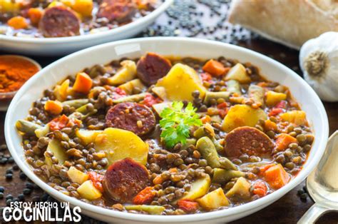 Lentejas con chorizo y verduras