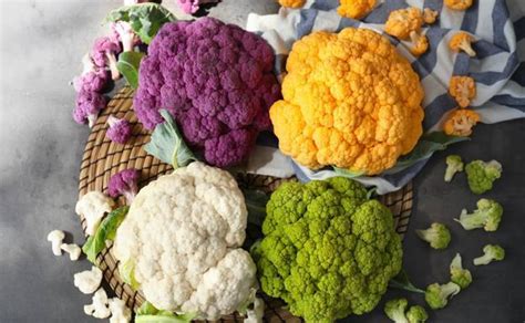 Coliflor morada y blanca