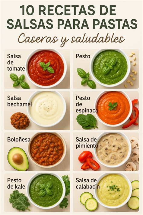 Infografía con los ingredientes básicos para varias salsas saludables.